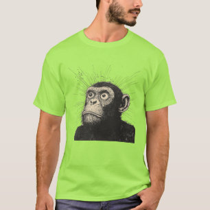 Camiseta Liberen a lo salvaje: Arte de monos loco en negrit