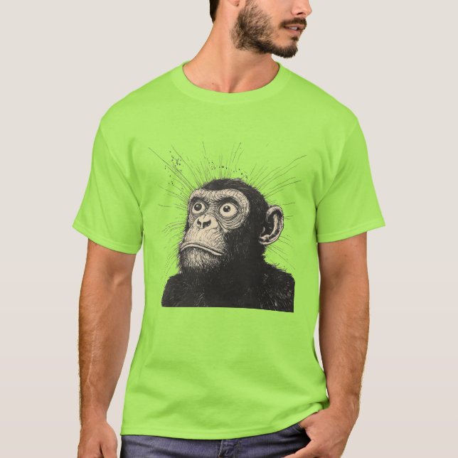 Camiseta Liberen a lo salvaje: Arte de monos loco en negrit (Anverso)