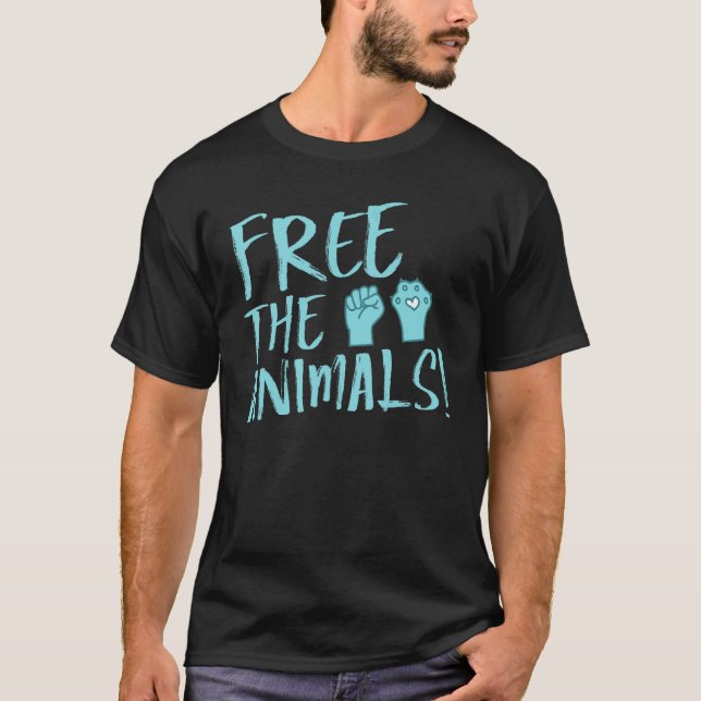 Camiseta Liberen A Los Animales Bienestar Vegan Protesta Ve (Anverso)
