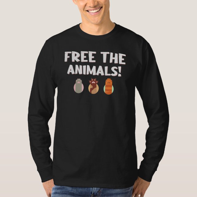 Camiseta Liberen A Los Animales Bienestar Vegan Protesta Ve (Anverso)