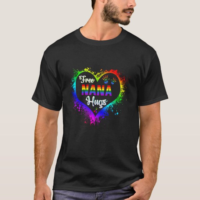 Camiseta Liberen a Nana Hugs Lbgt Heart Rainbow Gay Pride M (Anverso)