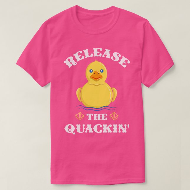 Camiseta Liberen a Quackin Funny Duck Pun TShirt y Gift (Diseño del anverso)