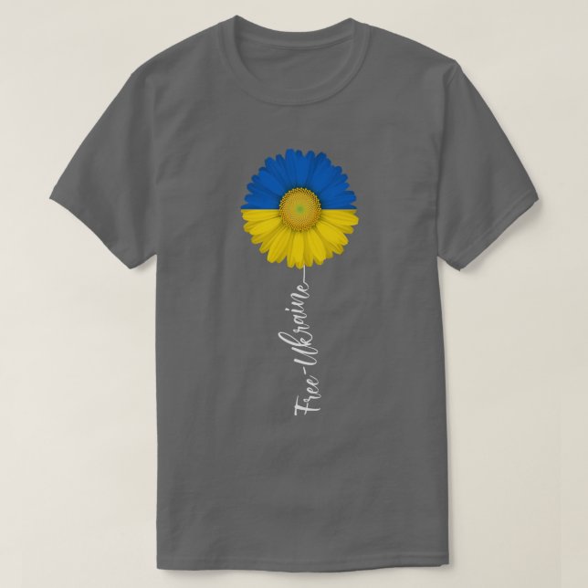 Camiseta Liberen a Ucrania de las flores solares de Ucrania (Diseño del anverso)