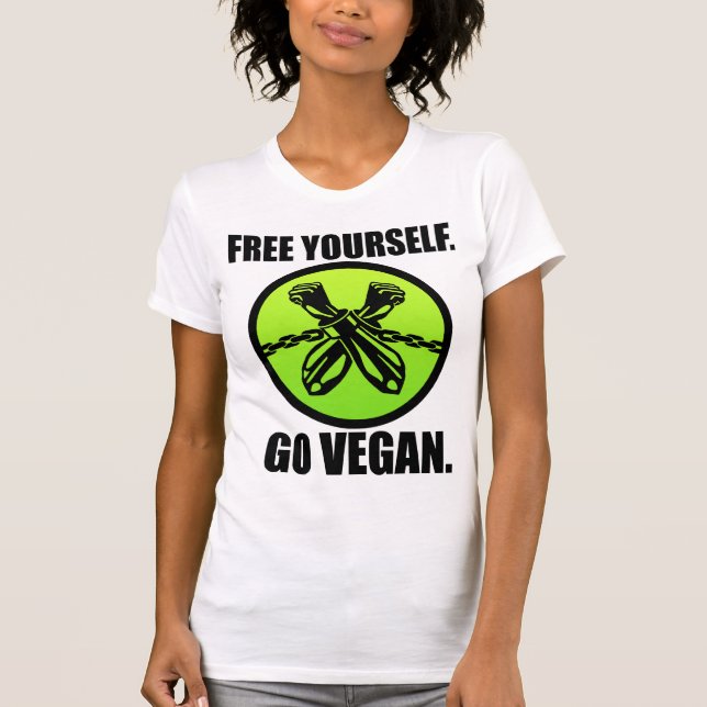 Camiseta Libérese. ¡Va el vegano! (Anverso)