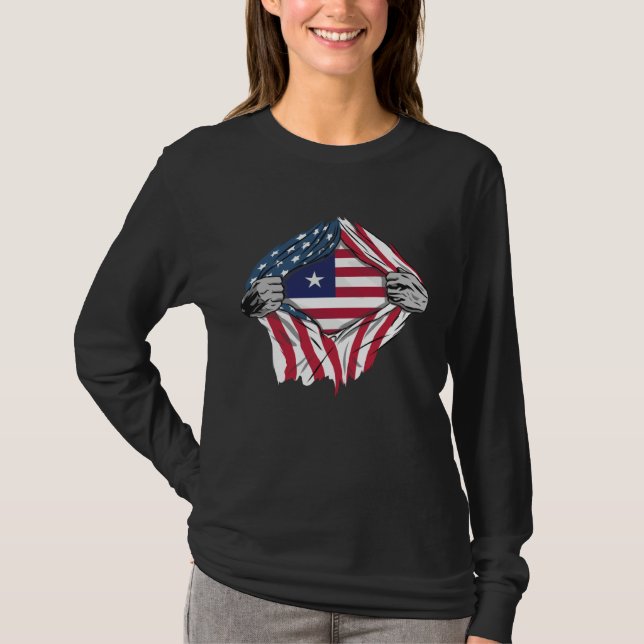 Camiseta Liberian Blood Inside Me  Liberia Flag (Anverso)