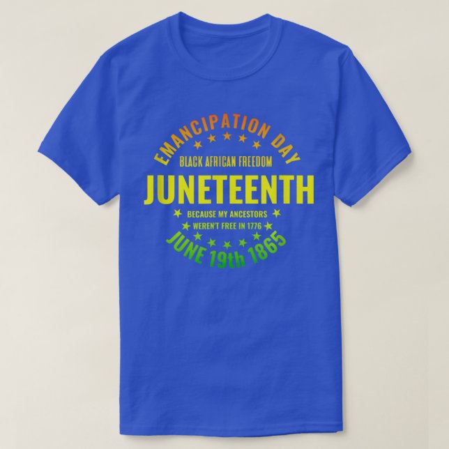 Camiseta Libertad 10 de junio Emancipación F afroamericano (Diseño del anverso)
