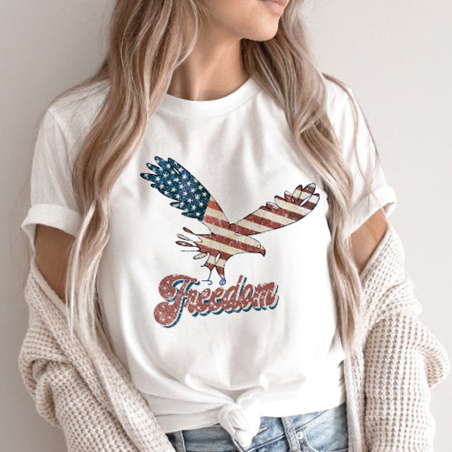 Camiseta Libertad Águila Americana 4 de Julio Azul Blanco R (Subido por el creador)