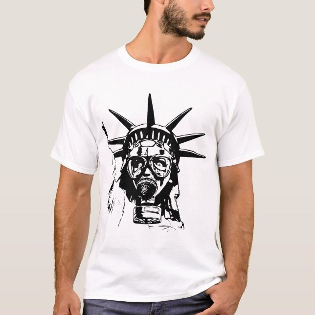 Camiseta LIBERTAD con la careta antigás (Anverso)