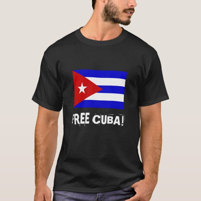 Camiseta ¡Libertad cubana de la bandera! ¡, CUBA LIBRE! (Anverso)