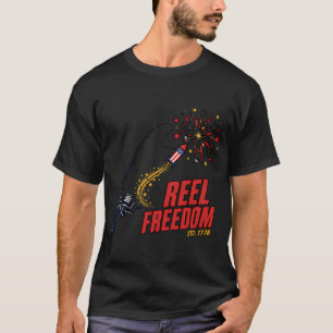 Camiseta Libertad de carrete 4 de julio pescador patriótico
