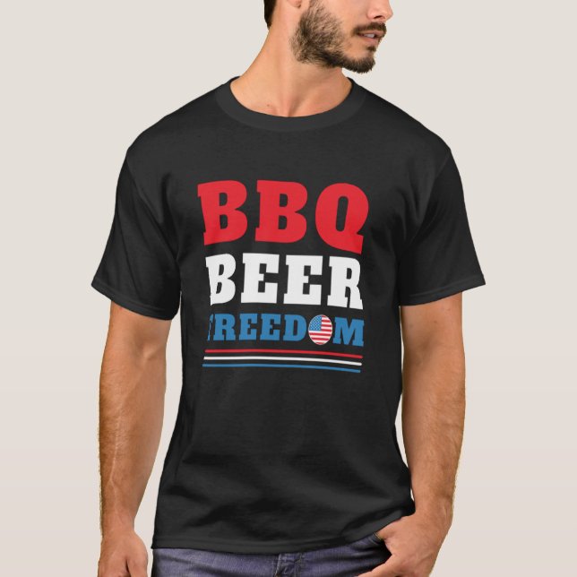 Camiseta LIBERTAD DE CERVEZA DE barbacoa - 4 DE JULIO (Anverso)