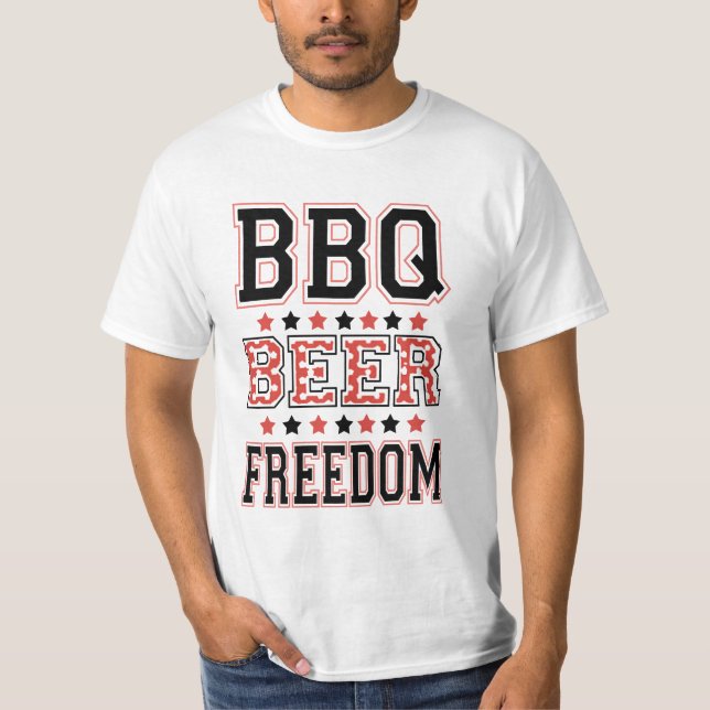 CAMISETA LIBERTAD DE CERVEZA DE BBQ (Anverso)