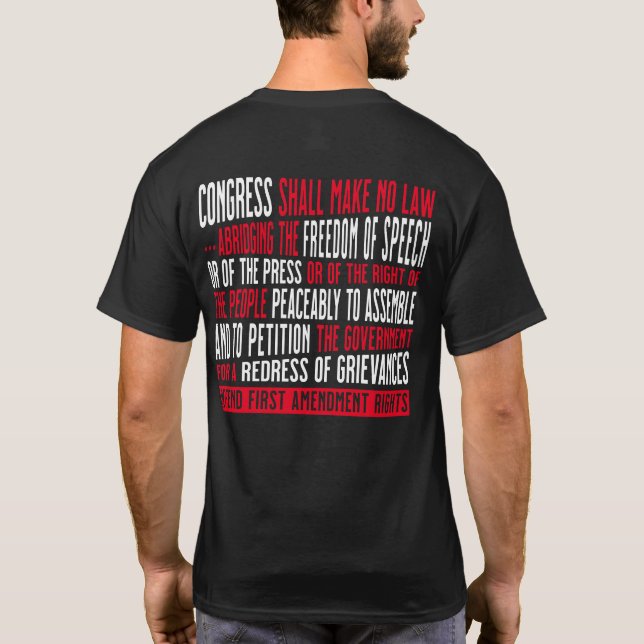 Camiseta Libertad de expresión Derechos de primera enmienda (Reverso)