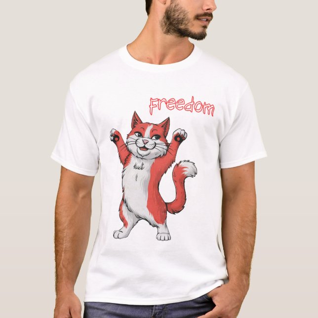 Camiseta Libertad de gatos (Anverso)