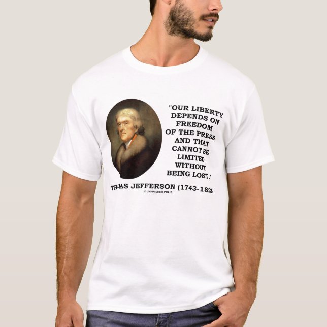 Camiseta Libertad de la libertad de Thomas Jefferson de (Anverso)