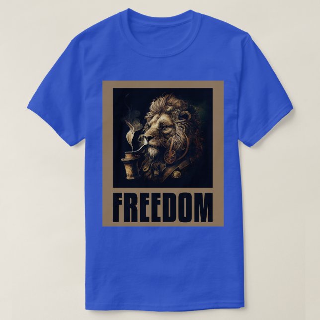 Camiseta Libertad de la tubería de fumadores de leones (Diseño del anverso)
