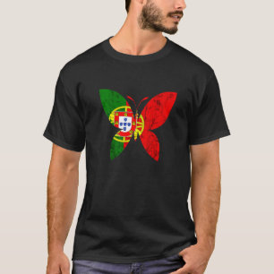 Camiseta Libertad de mariposa Bandera Portugal Orgullo Port