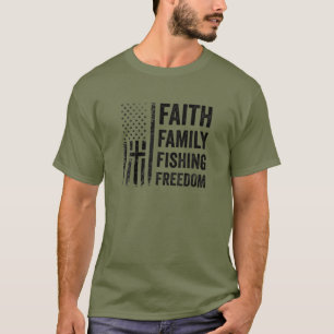 Camiseta Libertad de pesca de la familia Faith - Gracioso t
