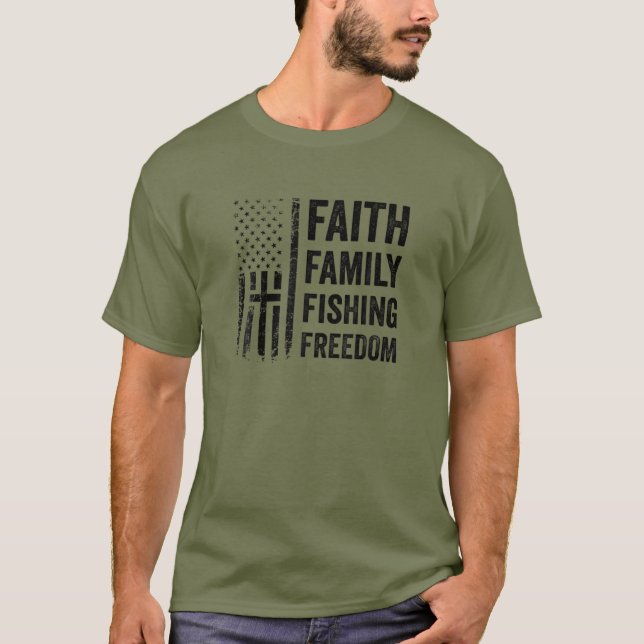 Camiseta Libertad de pesca de la familia Faith - Gracioso t (Anverso)