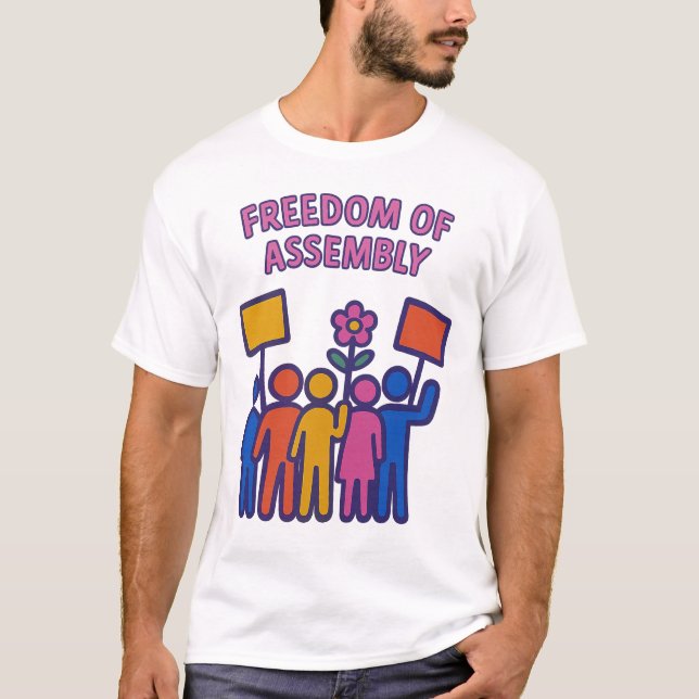 Camiseta Libertad de reunión: unidos, unidos, unidos (Anverso)