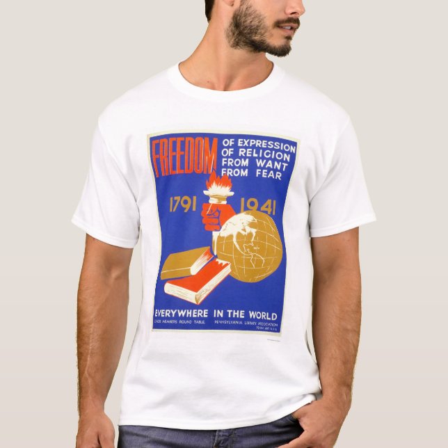 Camiseta Libertad de Roosevelt para el WPA 1941 (Anverso)