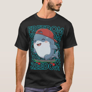 Camiseta Libertad de tiburón patinador