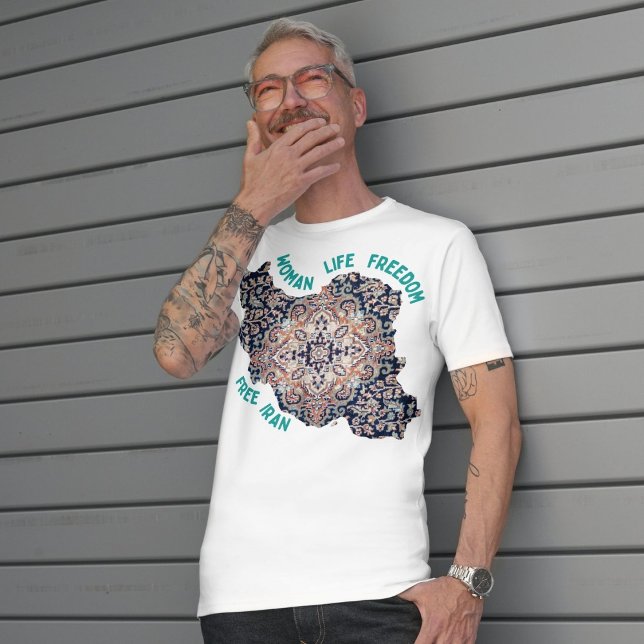 Camiseta Libertad de vida de la mujer | Persa Rug Green (Woman Life Freedom | Persian Rug Green T-Shirt)