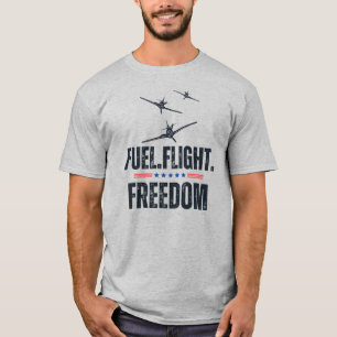 Camiseta LIBERTAD DE VUELO DE COMBUSTIBLE, Minimalista, div
