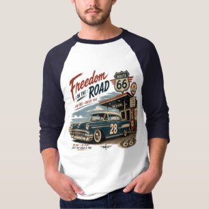 Camiseta Libertad en el Camino Ruta 66 Rag Americana Vintag
