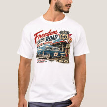 Libertad en el Camino Ruta 66 Vintage Hot Rod Homb