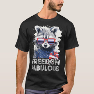 Camiseta Libertad Fabulosa Raccoon Perifluido gafas de sol