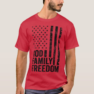 Camiseta Libertad familiar de DiosBandera Patriótica de los
