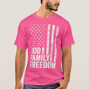 Camiseta Libertad familiar de DiosFe cristiana patriótica E
