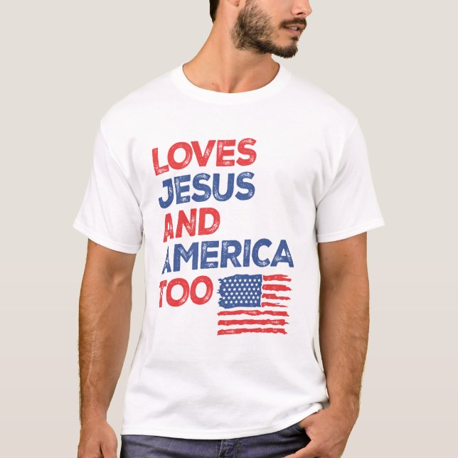 Camiseta Libertad Fiel: ama a Jesús y a Estados Unidos tamb (Anverso)