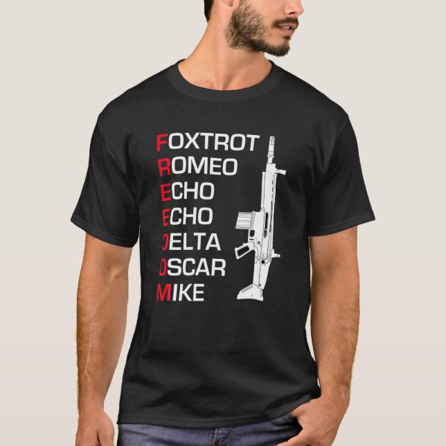 Camiseta Libertad Foxtrot Romeo Echo Echo Delta Oscar (Anverso)