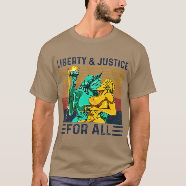 Camiseta Libertad Justicia Para Todas Las Lgbt Orgullo Lesb (Anverso)