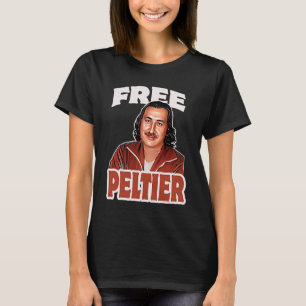 Camiseta LIBERTAD LEONARD PELTIER retrato prisión retro