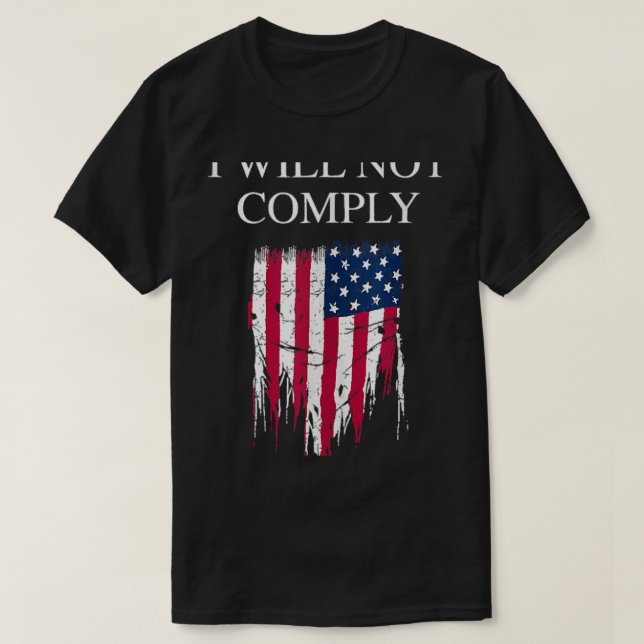 Camiseta Libertad Médica No Cumpliré Ningún Tanque De Manda (Diseño del anverso)