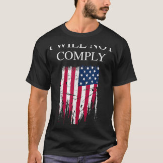Camiseta Libertad Médica No Cumpliré Ningún Tanque De Manda