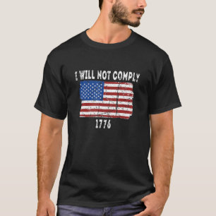 Camiseta Libertad Médica Vintage No Cumpliré 1776 No