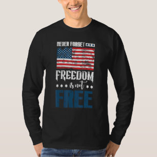 Camiseta Libertad No Es Libre Feliz 4 De Julio, Fuegos Arti