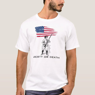 Camiseta Libertad o muerte, Minuteman con la bandera