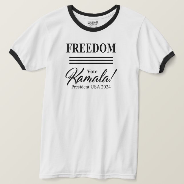 Camiseta LIBERTAD para el presidente de 2024, Kamala Harris (Anverso del diseño)