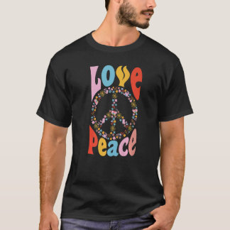Camiseta Libertad para la flor hippie del dedo del dedo de