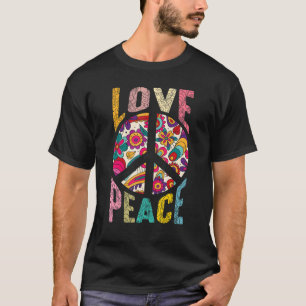 Camiseta Libertad para la flor hippie del dedo del dedo de 