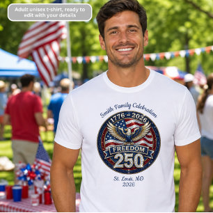 Camiseta Libertad Patriótica del 250 Aniversario de América