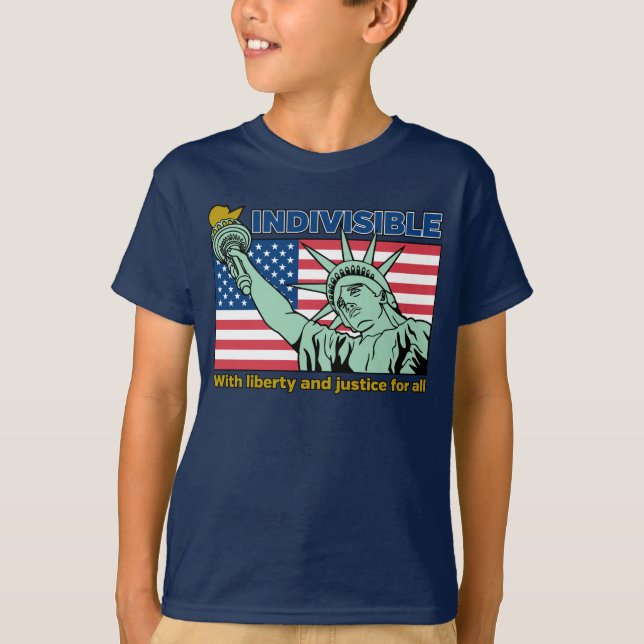 Camiseta Libertad Patriótica-Indivisible y Justicia para To (Anverso)