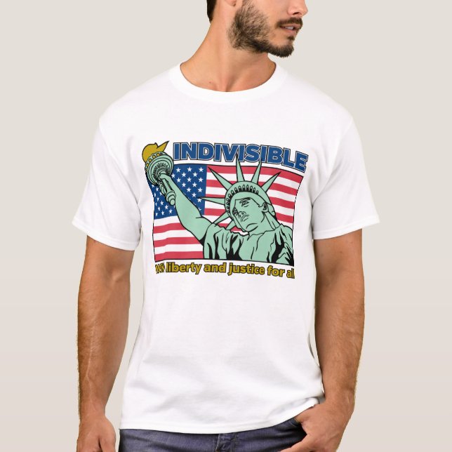 Camiseta Libertad Patriótica-Indivisible y Justicia para To (Anverso)