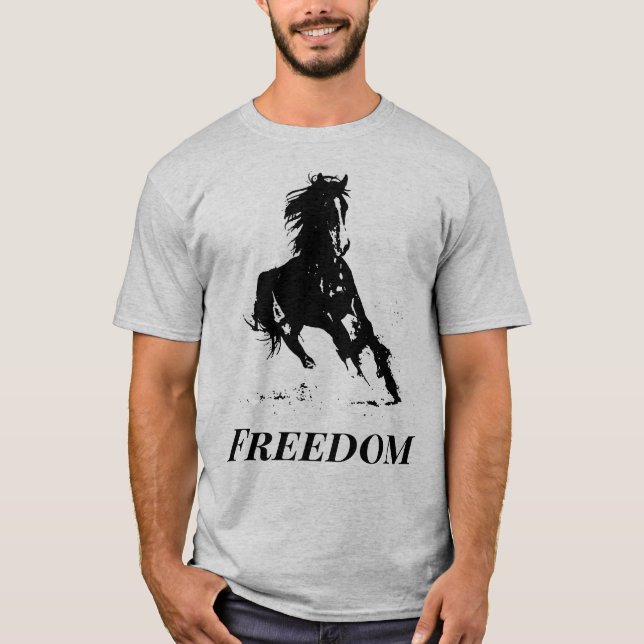 Camiseta Libertad Retro Arte Pop Gris Negro Corriendo Cabal (Anverso)