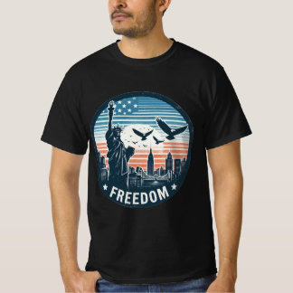 Camiseta Libertad Retro: Estatua de la Libertad y el Águila